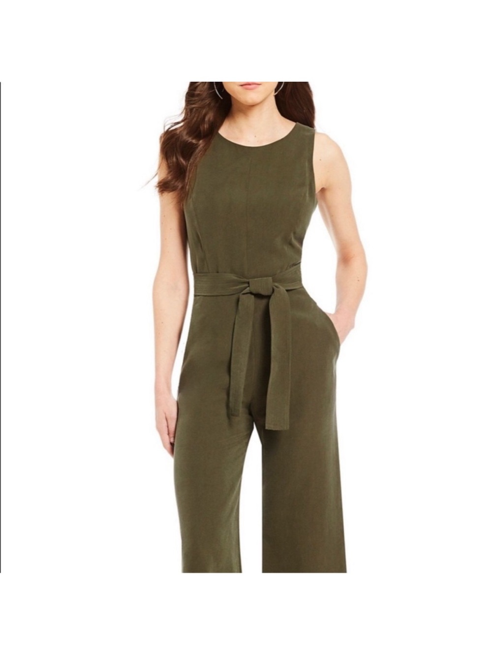ANTONIO MELANI Cropped Wide-Leg Jumpsuit with Belt